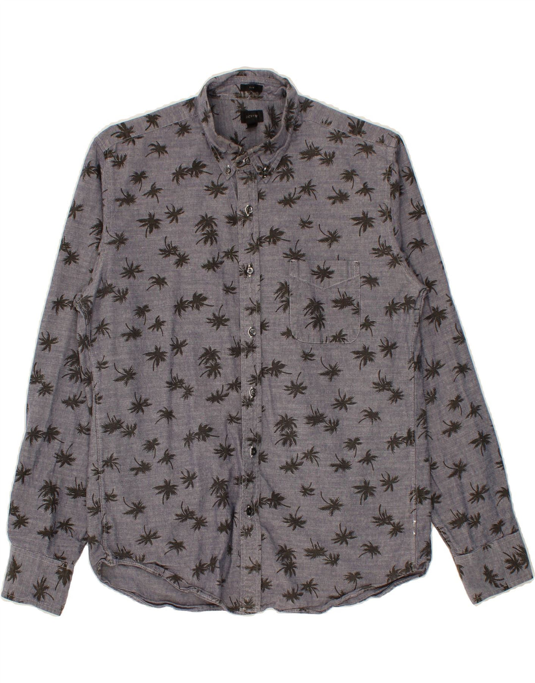 J. CREW Mens Shirt Large Grey Floral Cotton Vintage J. Crew and Second-Hand J. Crew from Messina Hembry 