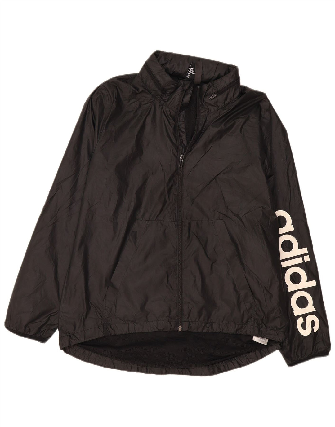 Adidas Damen Graphic Regenjacke UK 16/18 Large Schwarz Polyester