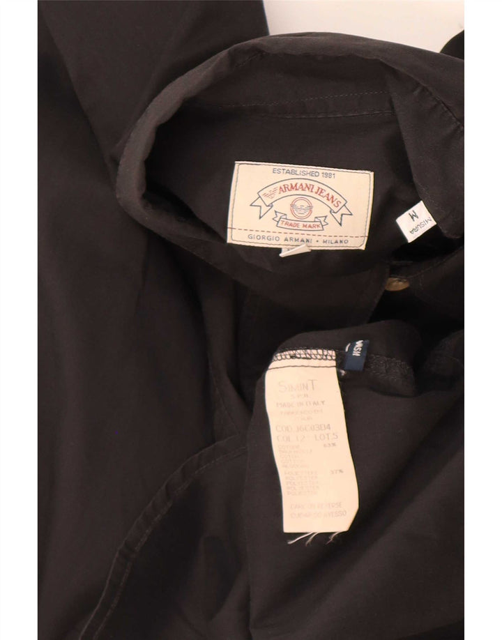 Armani Jeans Herrenhemd Mittelschwarze Baumwolle