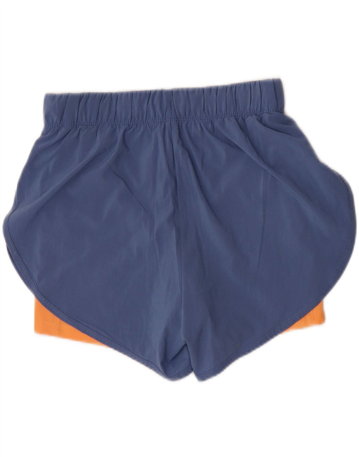 Nike Damen Dri Fit Sport Shorts UK 12 Mittelblaues Colourblock-Polyester