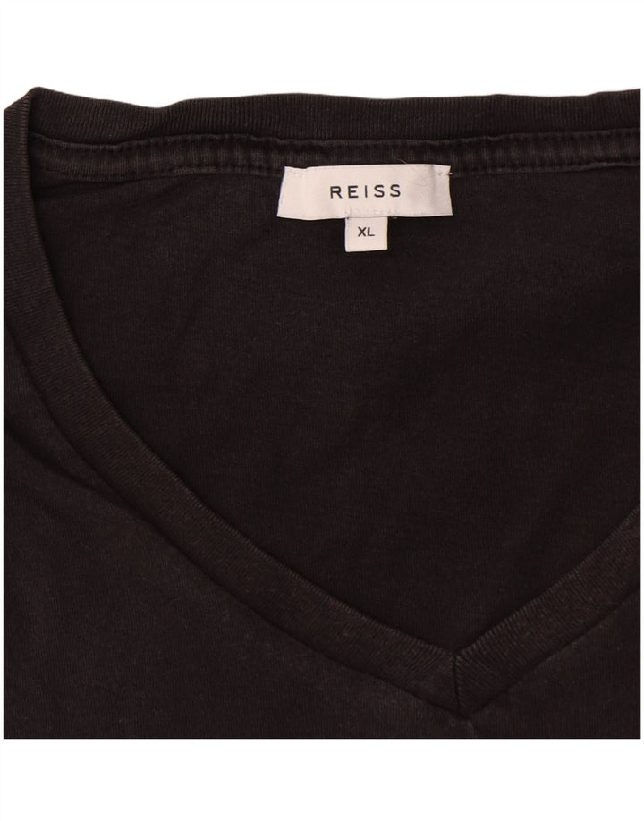 Reiss Herren T-Shirt Top XL Grau Baumwolle