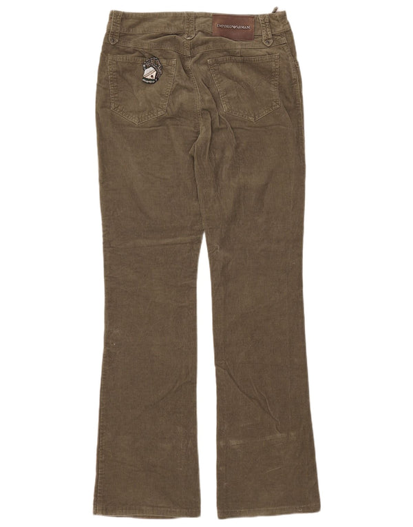 EMPORIO ARMANI Damen Bootcut-Cordhose W29 L31 Khaki Baumwolle