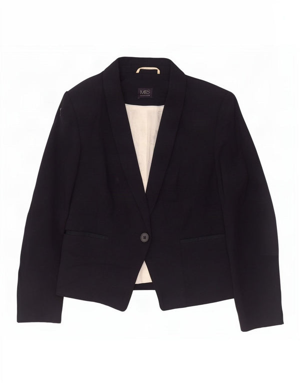 Marks & Spencer Damen-Blazer mit 1 Knopf, Gr. 14, Marineblau