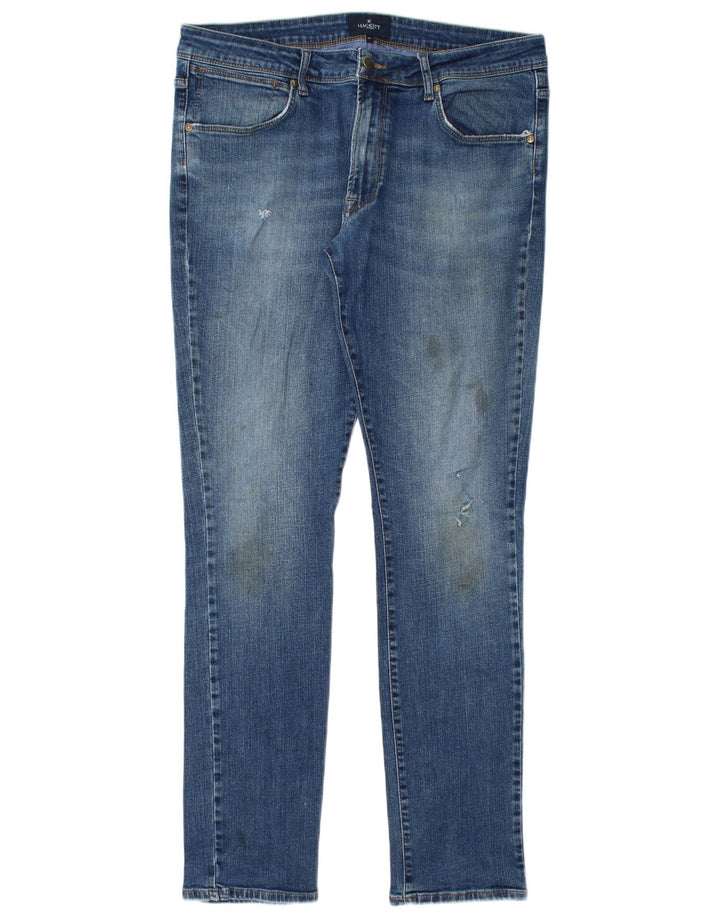 Hackett Herren Slim Jeans W36 L33 Blaue Baumwolle