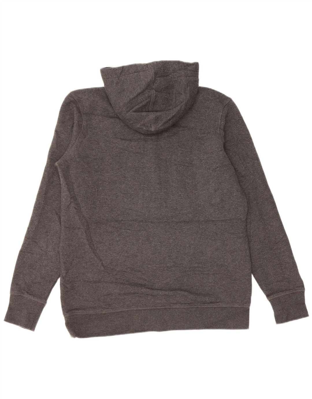 EDDIE BAUER Damen-Kapuzenpullover mit Knopfkragen, UK 14, mittelgraue Baumwolle