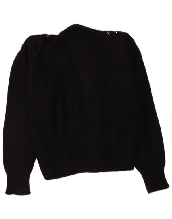 Vintage Damen Cardigan Pullover IT 48 XL Schwarz
