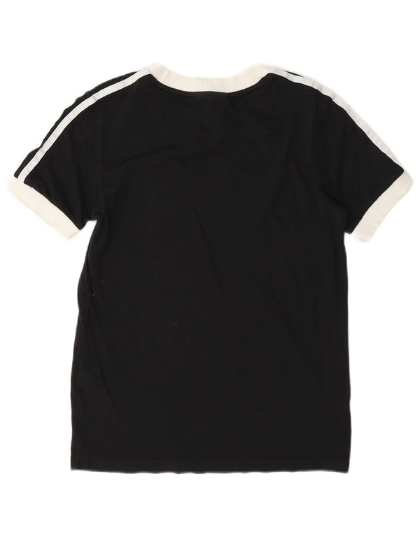 Adidas Damen Übergroßes T-Shirt Top UK 6 XS Schwarz Colourblock Baumwolle