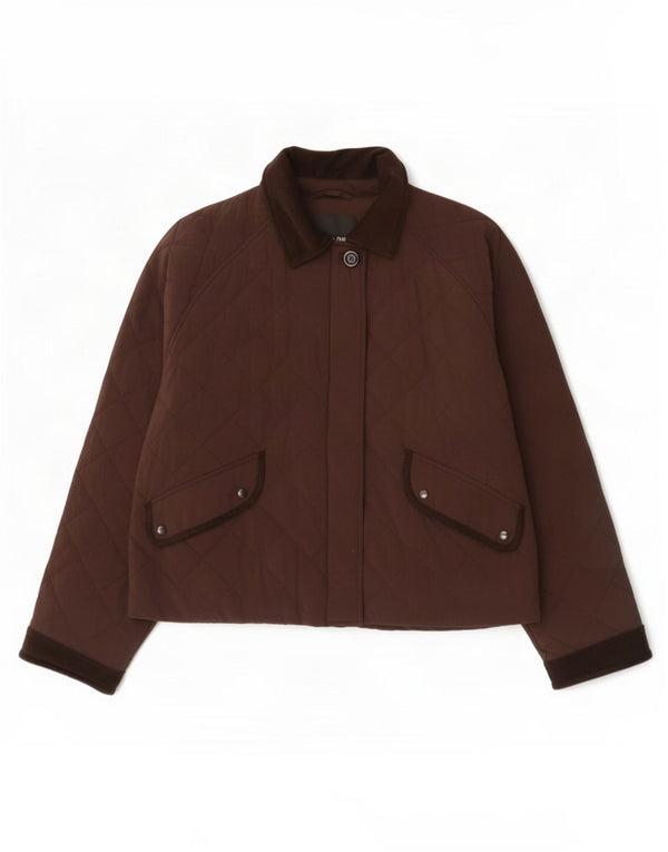 Massimo Dutti Damen Übergroße Steppjacke UK 10 Small Braun Polyester