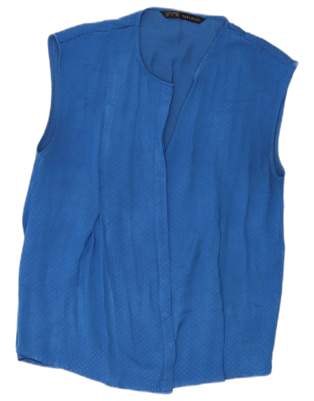 ZARA Damen ärmellose Hemdbluse UK 10 Small Blue Spotted