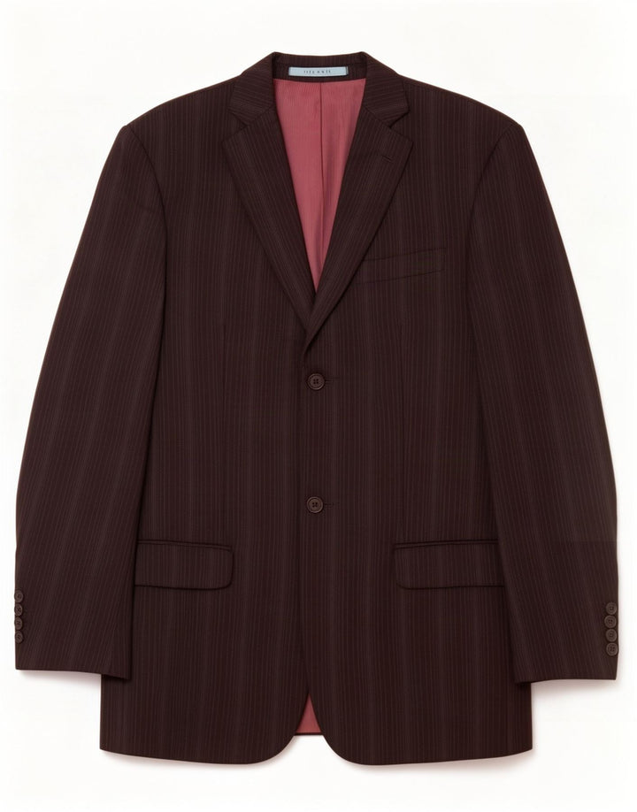 Ted Baker Herren-Blazer mit 2 Knöpfen, UK 38, mittelschwarz, gestreift, Schurwolle