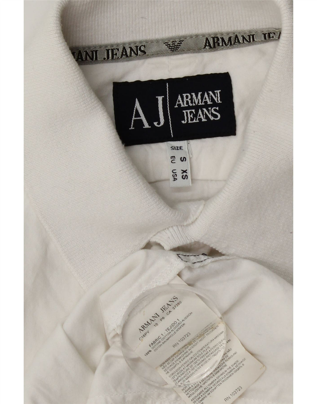 Armani Jeans Herren Kurzarmhemd Kleine weiße Baumwolle