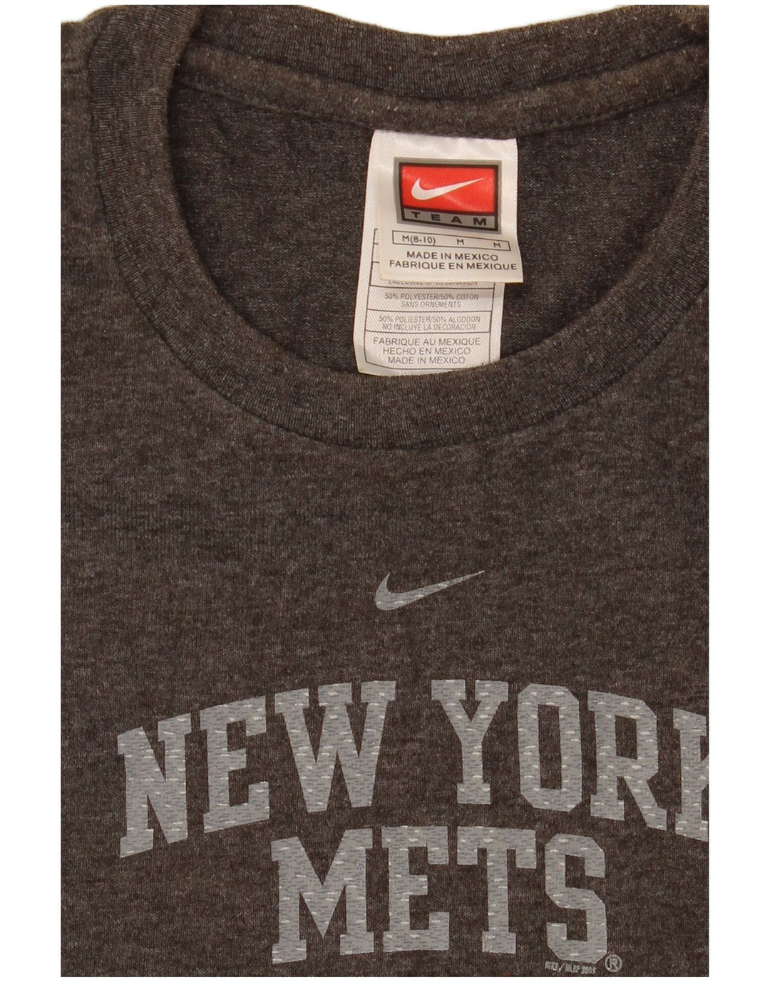 Nike Damen-T-Shirt mit Grafik, US 8/10, Mittelgrau meliertes Polyester