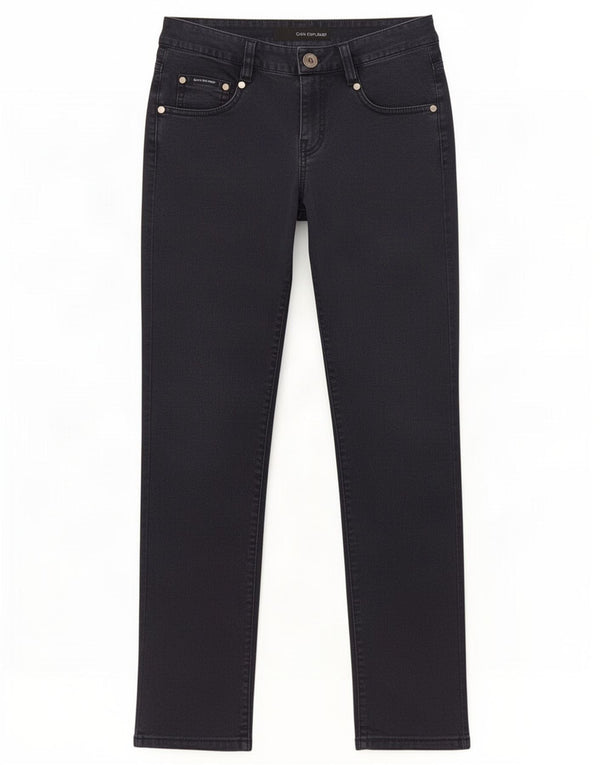 Calvin Klein Damen Slim Jeans W24 L29 Marineblau Baumwolle