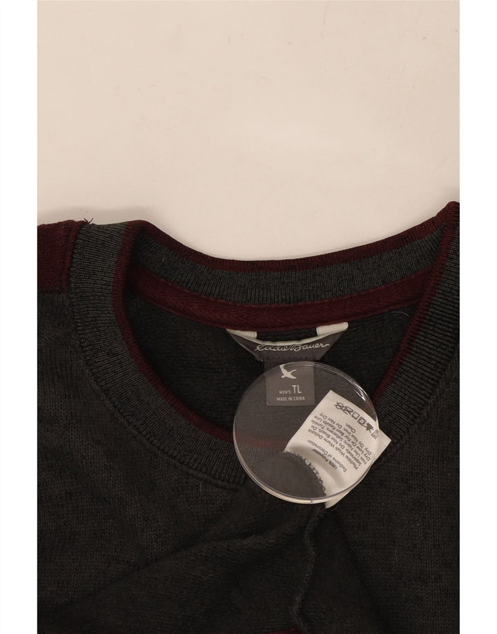 EDDIE BAUER Herren-Top mit langen Ärmeln, großes graues Farbblock-Polyester