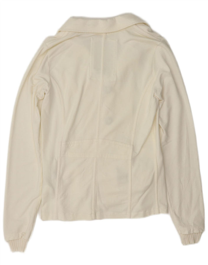Woolrich Damen-Blazerjacke mit 3 Knöpfen, UK 12, mittelgrau, aus Baumwolle