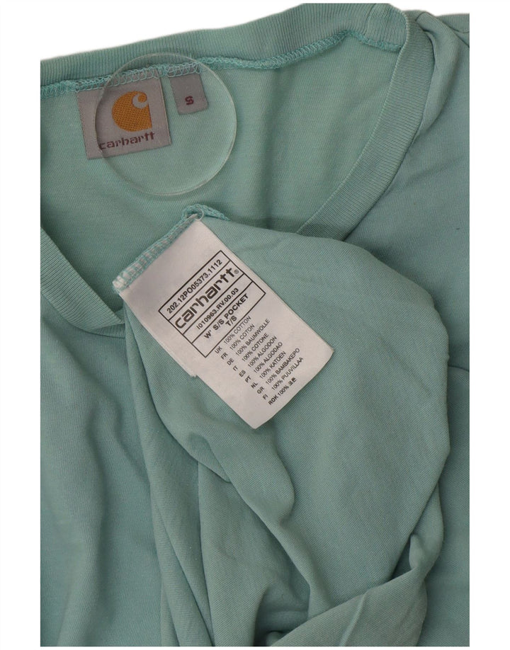 Carhartt Herren T-Shirt Top Small Türkis Baumwolle