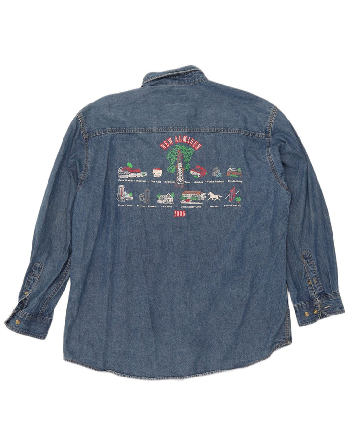 Lee Herren-Jeanshemd mit Grafik, groß, aus blauer Baumwolle