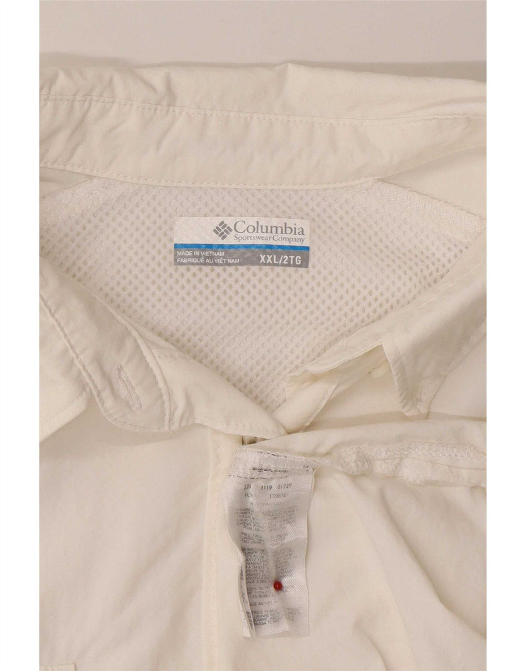 Columbia Herren-Reisehemd 2XL, weißes Nylon