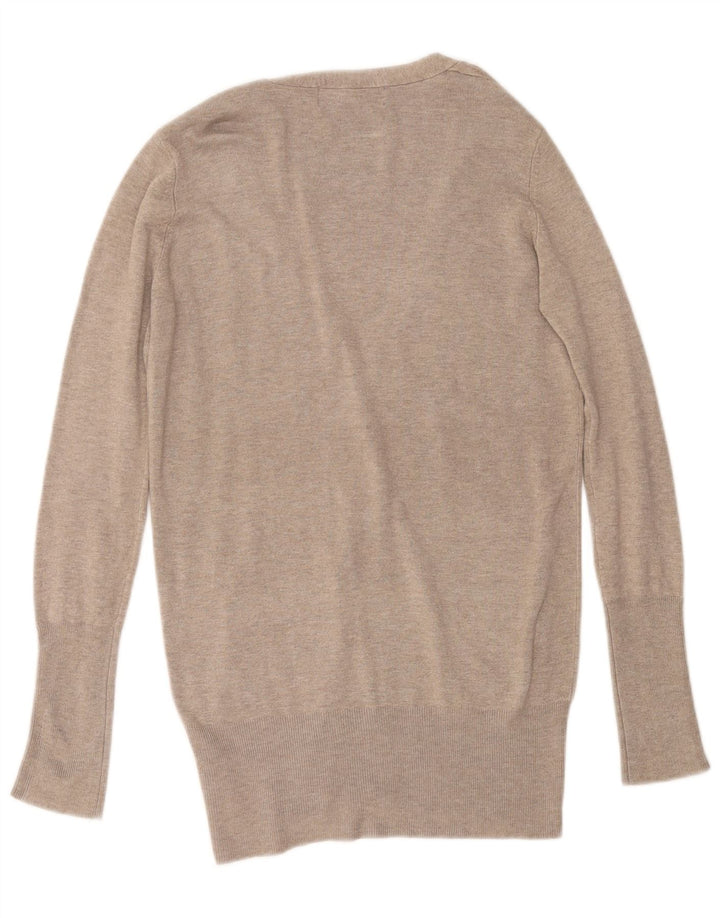 ZARA Damen-Cardigan-Pullover UK 14 Medium Beige Rayon