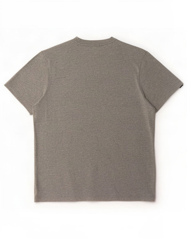 Adidas Herren Grafik-T-Shirt-Oberteil aus mittelgrau gefleckter Baumwolle
