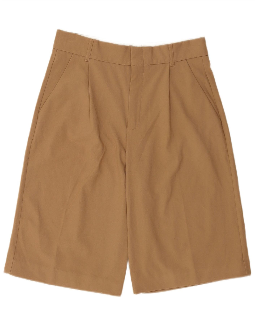 Zara Damen-Chinoshorts mit hoher Taille, mittelgroß, W28, braun, Polyester