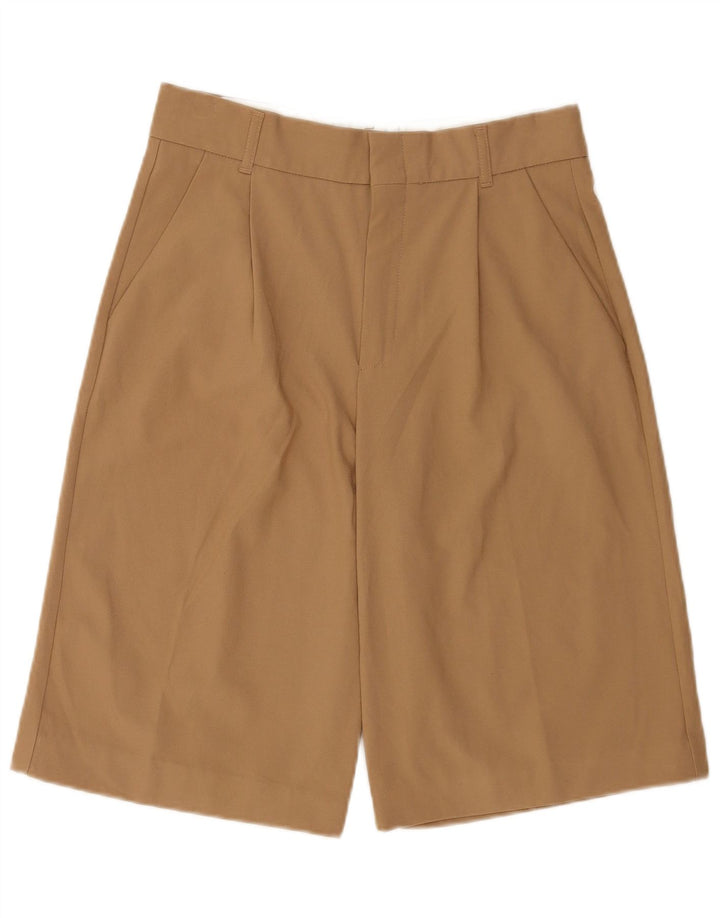 Zara Damen-Chinoshorts mit hoher Taille, mittelgroß, W28, braun, Polyester