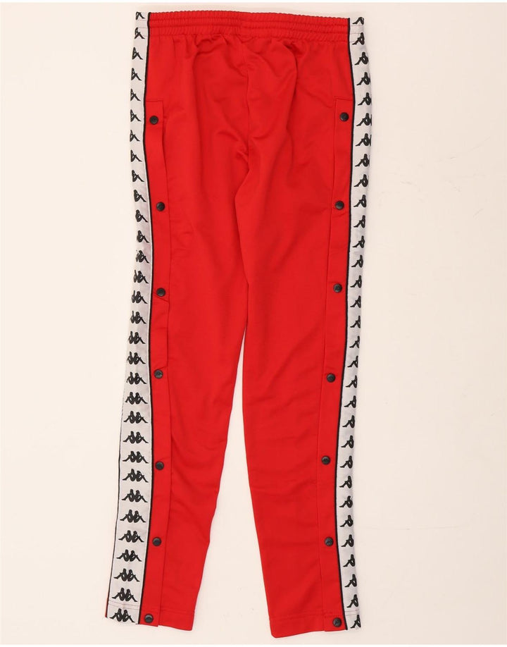 Kappa Herren-Trainingshose mit Grafik, Größe S, Rot, Farbblock-Polyester