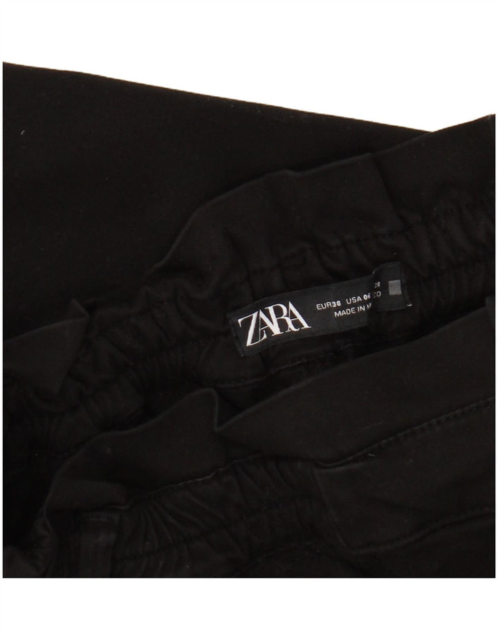 Zara Damen kurze Hose EU 38 Small W28 L24 Schwarz