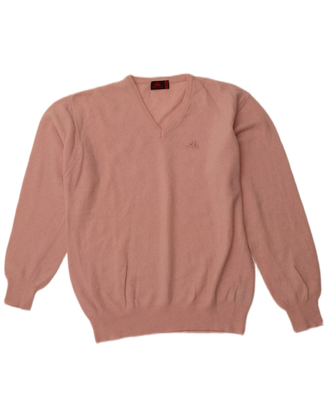 KAPPA Herren-Pullover mit V-Ausschnitt, große rosa Wolle