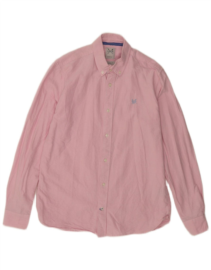 Crew Clothing Herren-Hemd mit maßgeschneiderter Passform, Mittelrosa aus Baumwolle