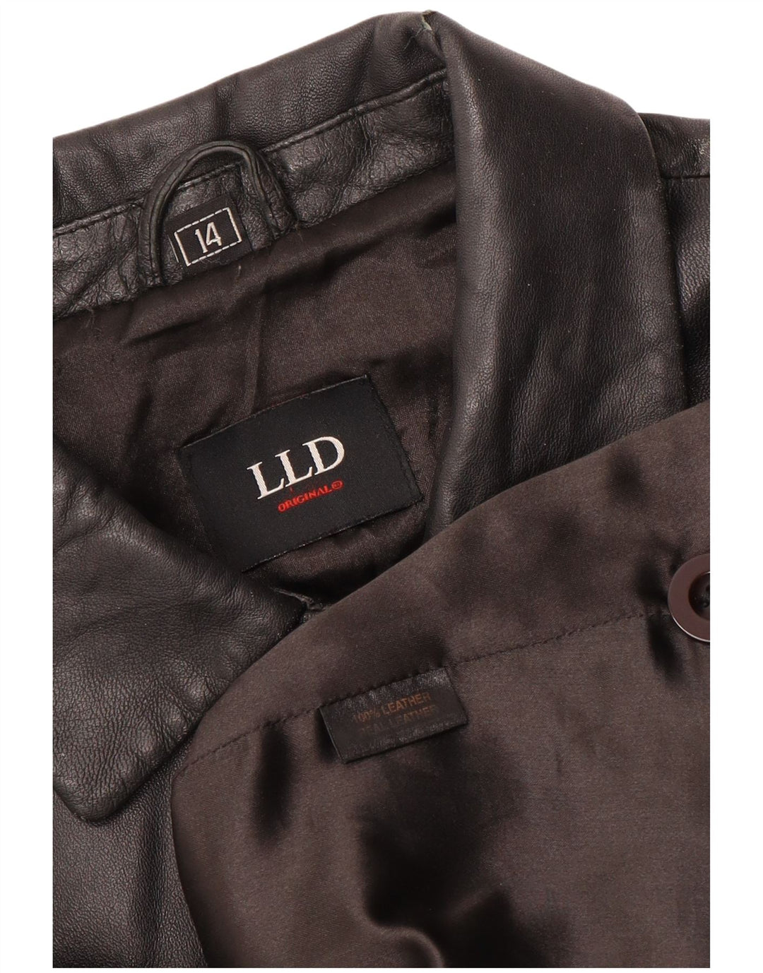 LLD Damen Lederjacke UK 14 Großes schwarzes Leder