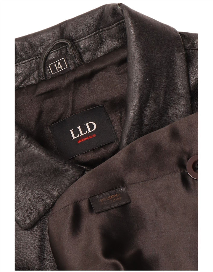 LLD Damen Lederjacke UK 14 Großes schwarzes Leder