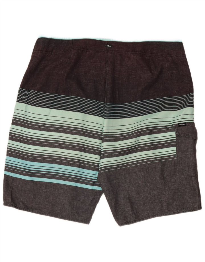 O'Neill Herren-Badeshorts, groß, grau gestreift, Polyester