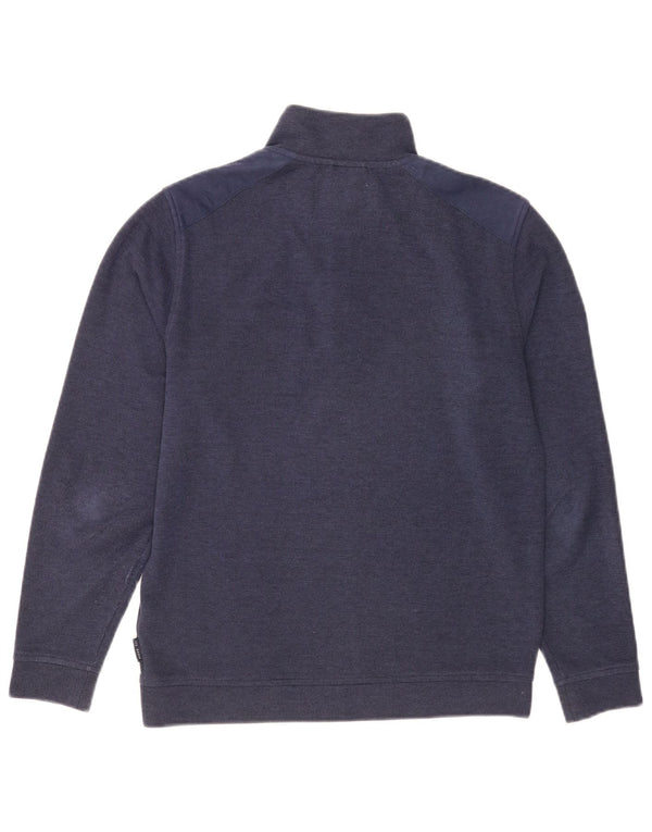 Ted Baker Herren-Sweatshirt mit Reißverschluss am Hals, Größe 2, klein, marineblaues Polyester