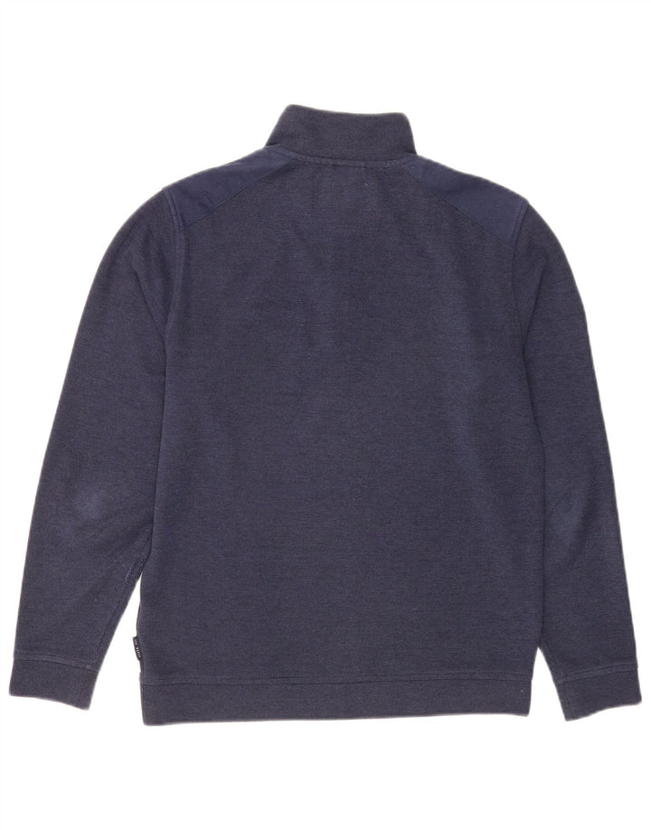 Ted Baker Herren-Sweatshirt mit Reißverschluss am Hals, Größe 2, klein, marineblaues Polyester