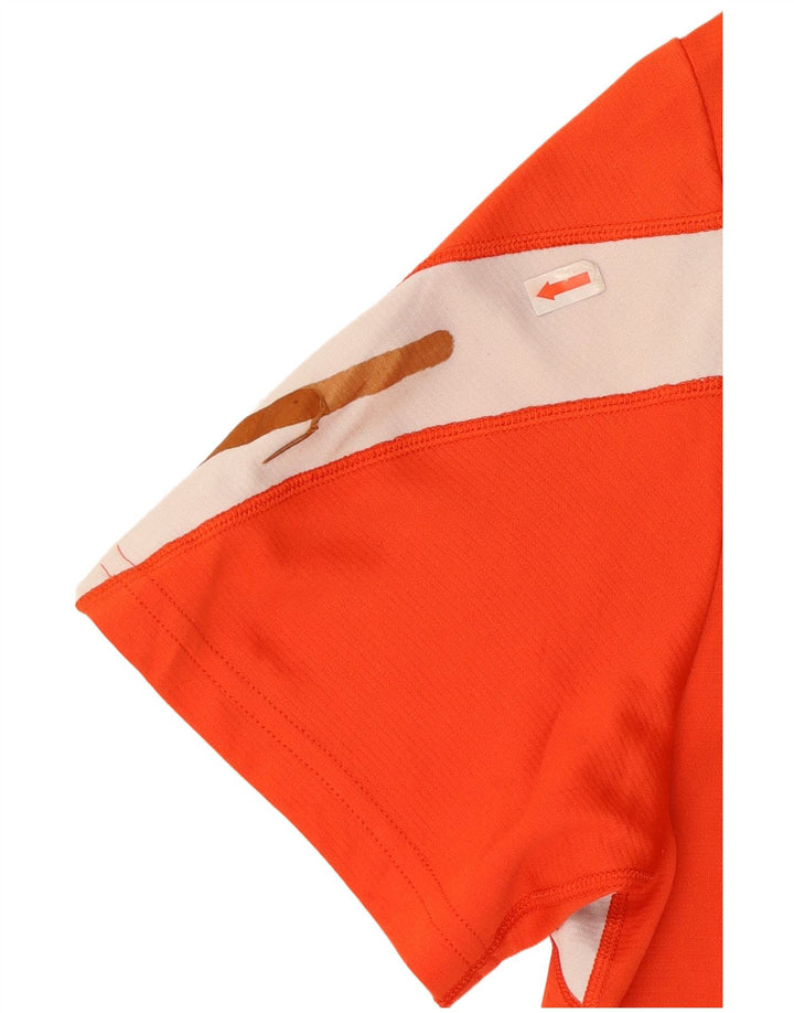 New Balance Herren-T-Shirt-Oberteil aus mittelorangefarbenem Colourblock-Polyester