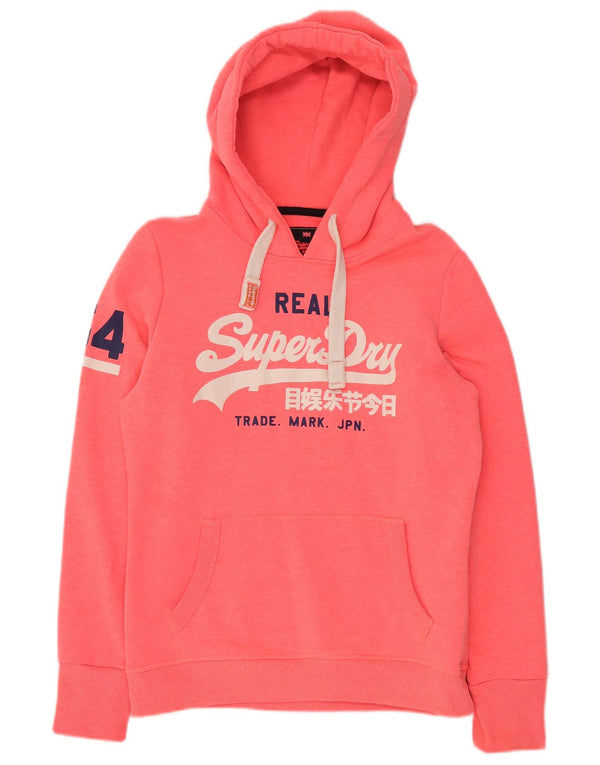 SUPERDRY Damen-Kapuzenpullover mit Grafik, UK 16, Größe L, Rosa, Baumwolle