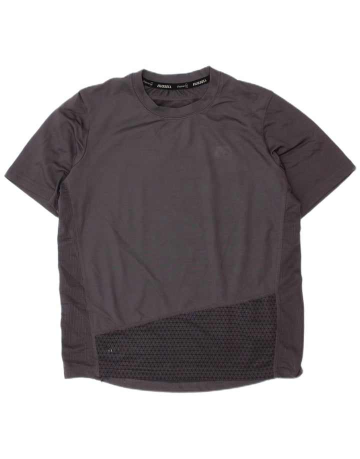Russell Athletic Dri-Power T-Shirt-Oberteil für Jungen, 7–8 Jahre, mittelgraues Polyester