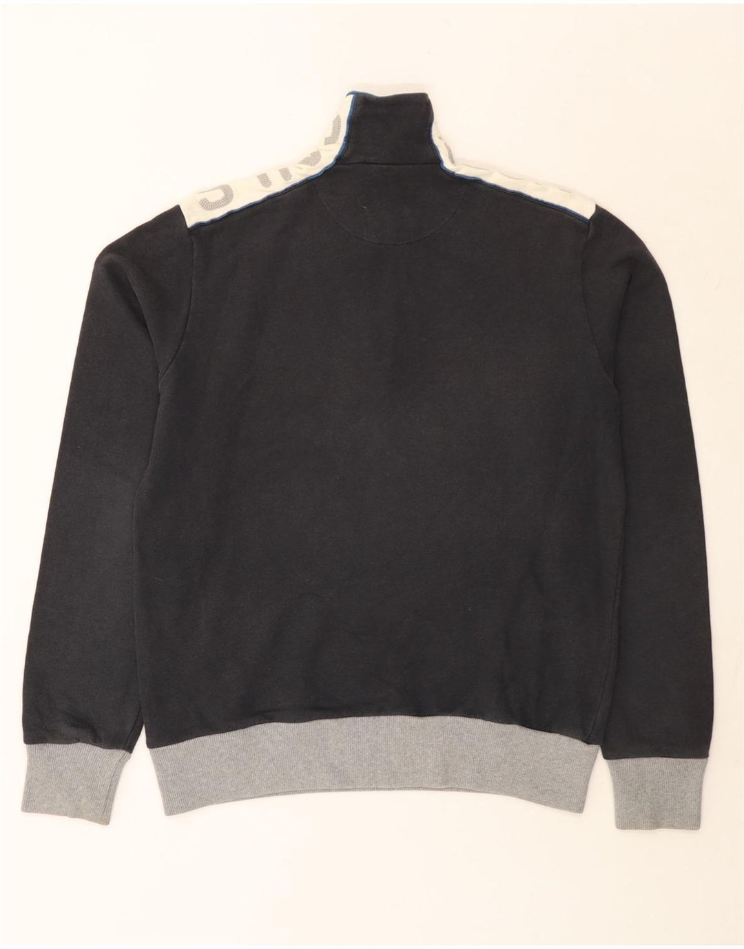 North Sails Herren-Sweatshirt mit grafischem Reißverschluss am Hals, mittelgrau, Farbblock