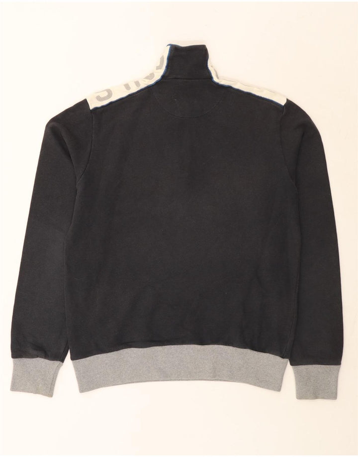 North Sails Herren-Sweatshirt mit grafischem Reißverschluss am Hals, mittelgrau, Farbblock