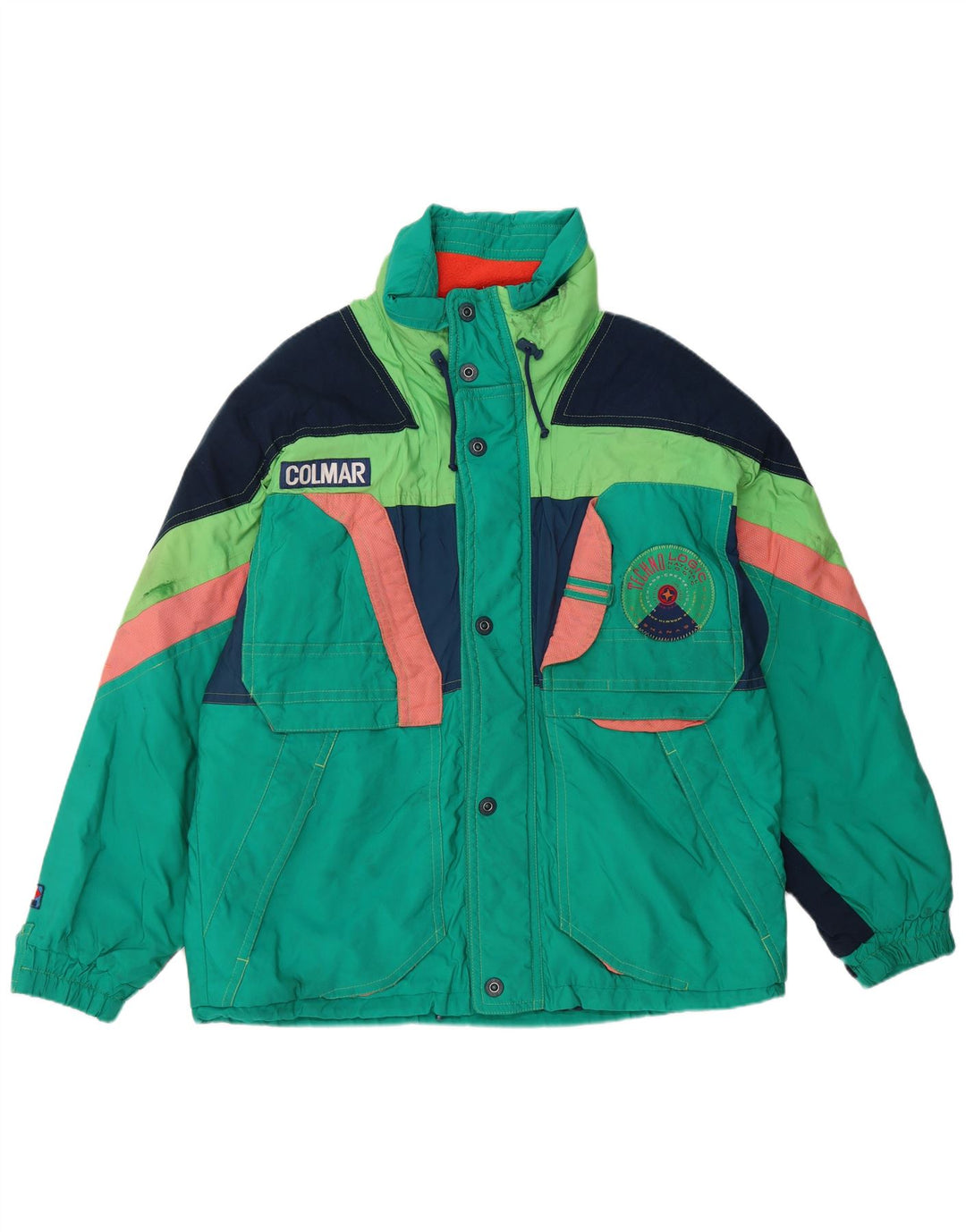 Colmar Herren-Skijacke mit Kapuze, IT 52, groß, grün, Farbblock