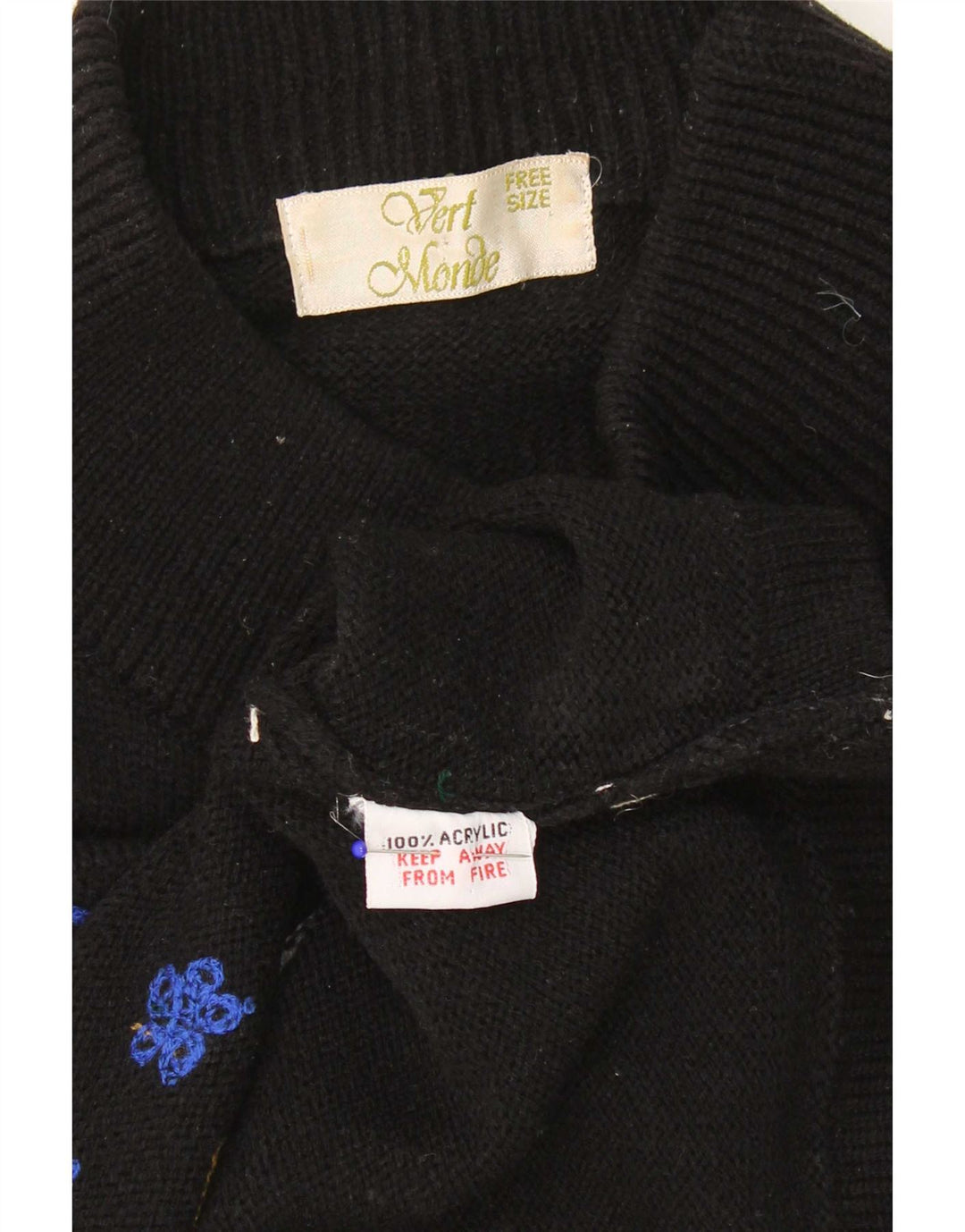 Vintage Damen Rollkragenpullover mit Rollkragen, Einheitsgröße, Schwarz