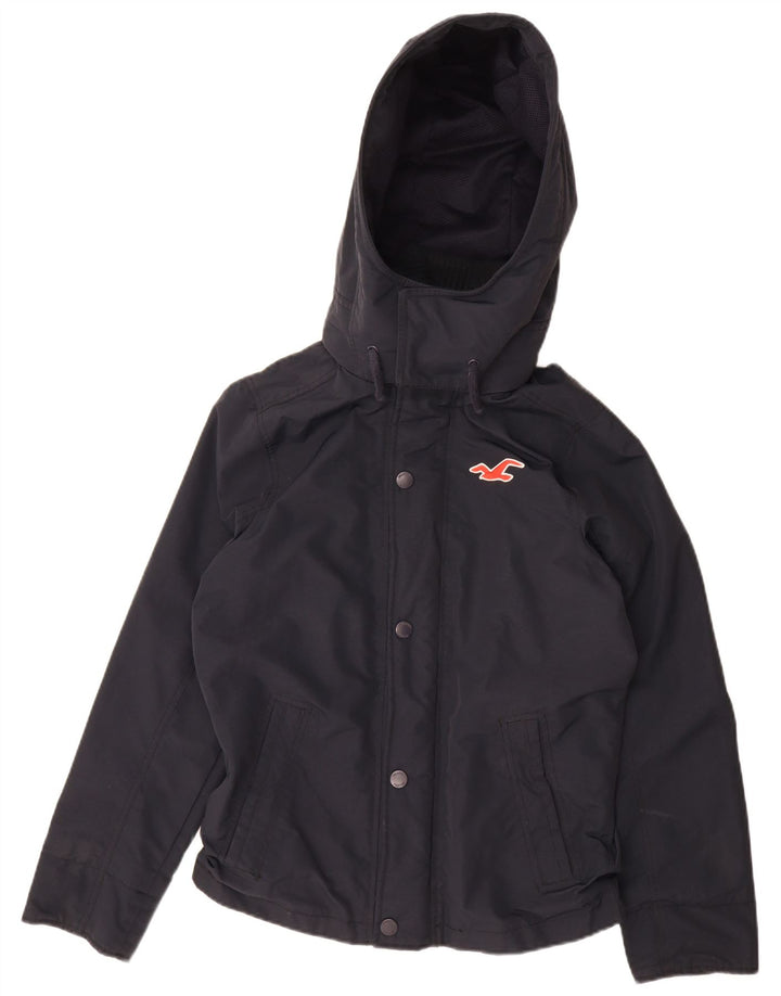 Hollister Jungen-Regenjacke mit Kapuze, 13–14 Jahre, Größe S, Marineblau, Polyester