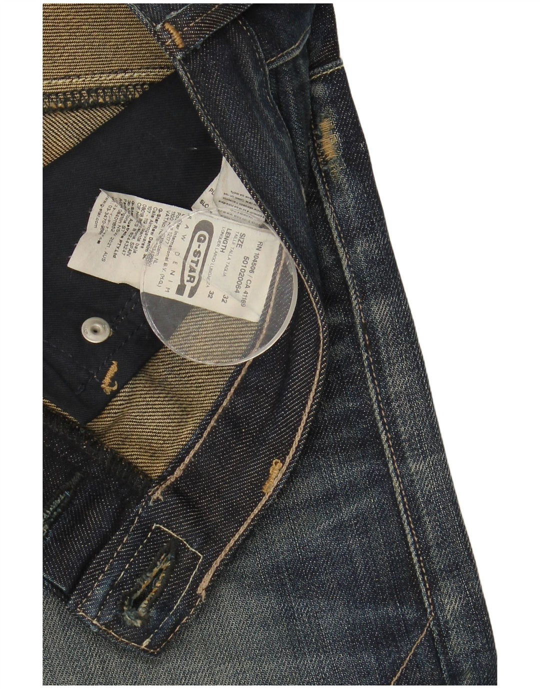 G-Star Herren Straight Jeans W32 L32 Marineblaue Baumwolle