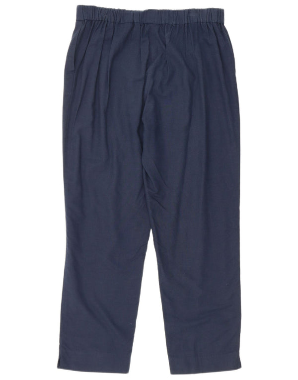 Massimo Dutti Damen Tapered Cropped-Hose EU 44 XL W36 L27 Marineblau