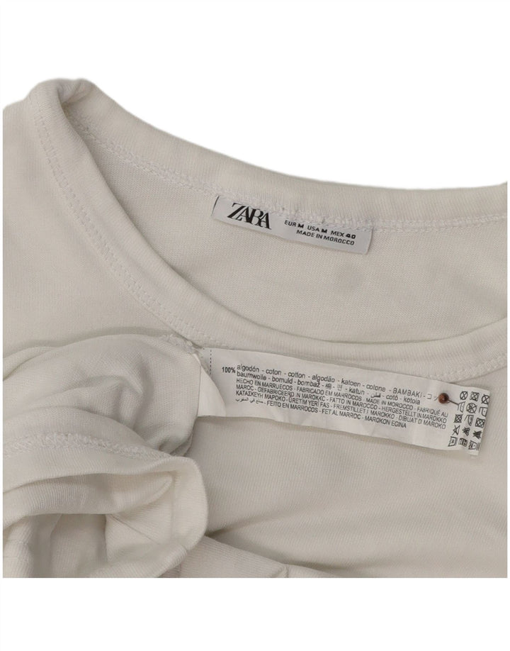 ZARA Herren T-Shirt Top Mittelweiße Baumwolle