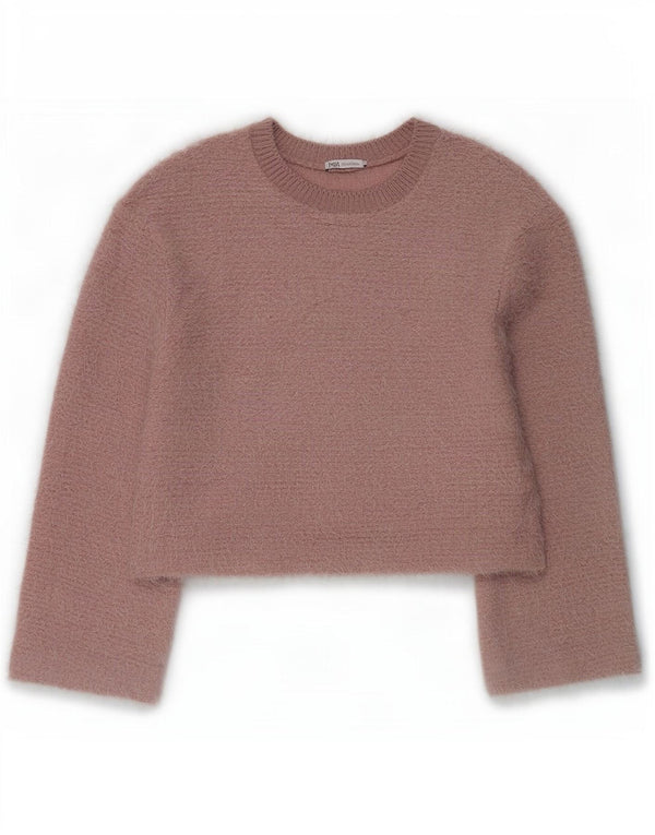 Zara Damen-Pullover, übergroß, mit Rundhalsausschnitt, Gr. 10, Größe S, Rosa