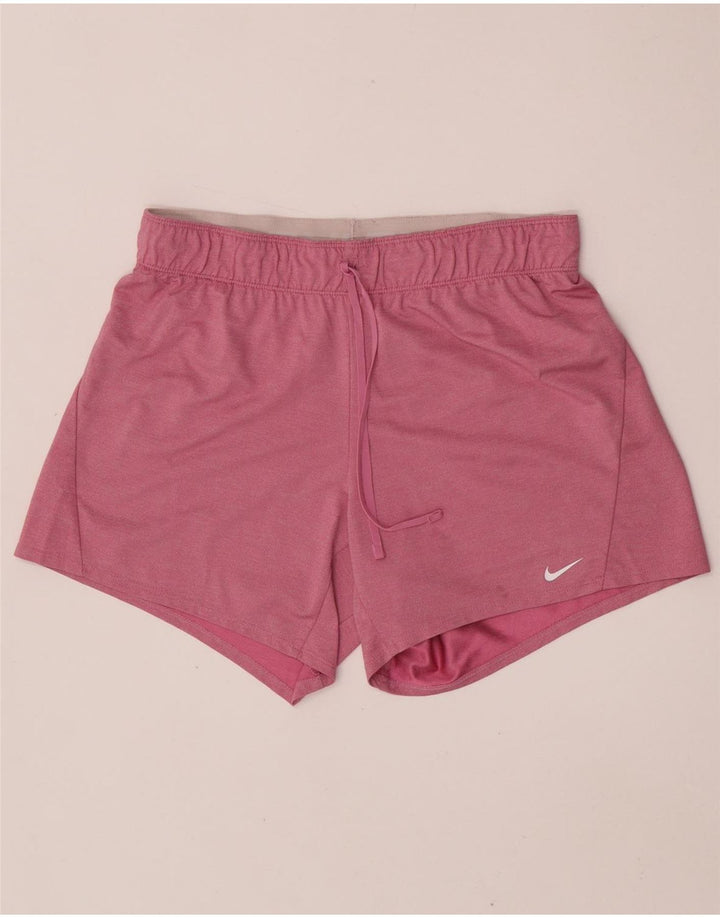 Nike Damen Dri Fit Sport Shorts UK 14 Mittelrosa Polyester