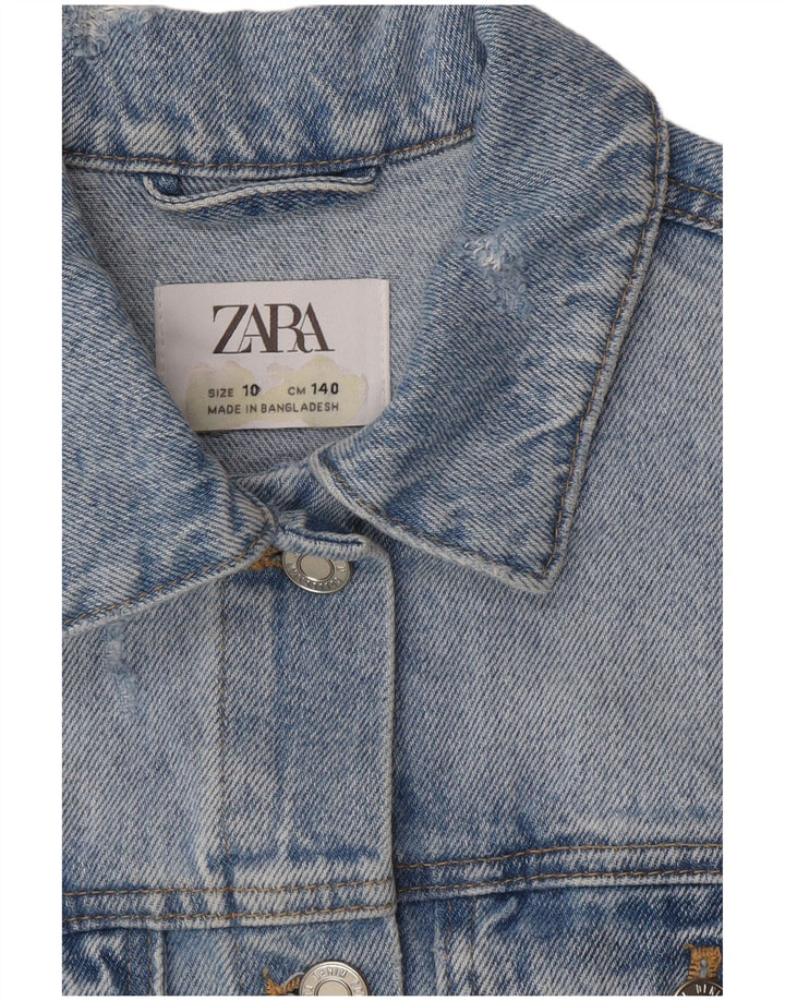 Zara Distressed Jeansjacke für Mädchen, 9–10 Jahre, Blau