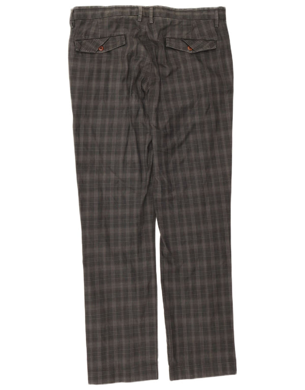 Dockers Gerade Chinohose für Herren, W36, L34, grau karierte Baumwolle